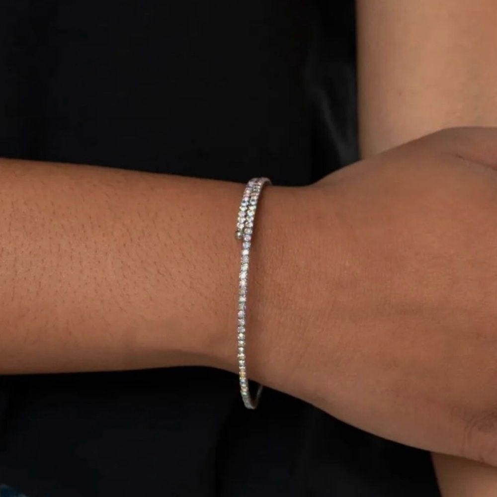 NWT Paparazzi Silver Wrap Bracelet with Sparkling Stones
